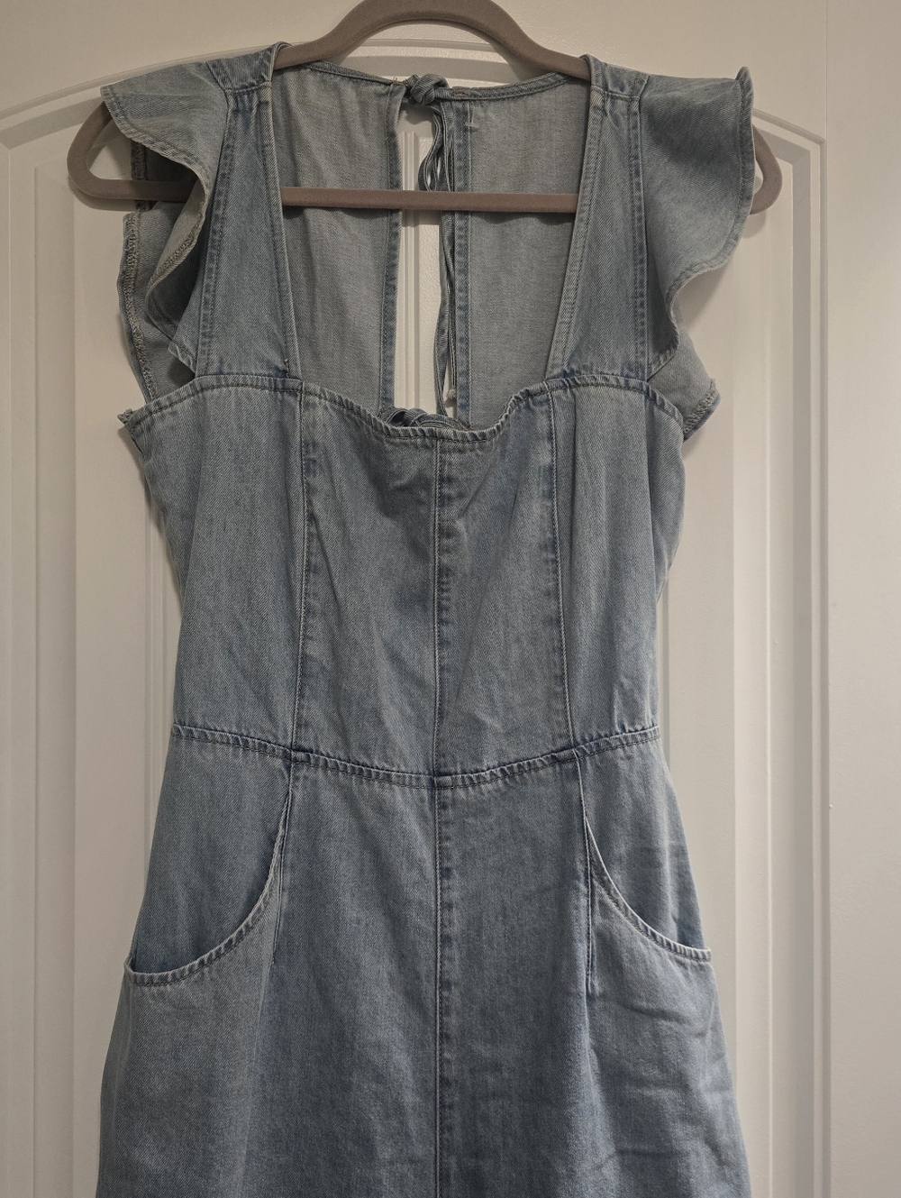 Boutique MIOU MUSE Denim Ruffle Sleeve Jumpsuit - Picture 5 of 10
